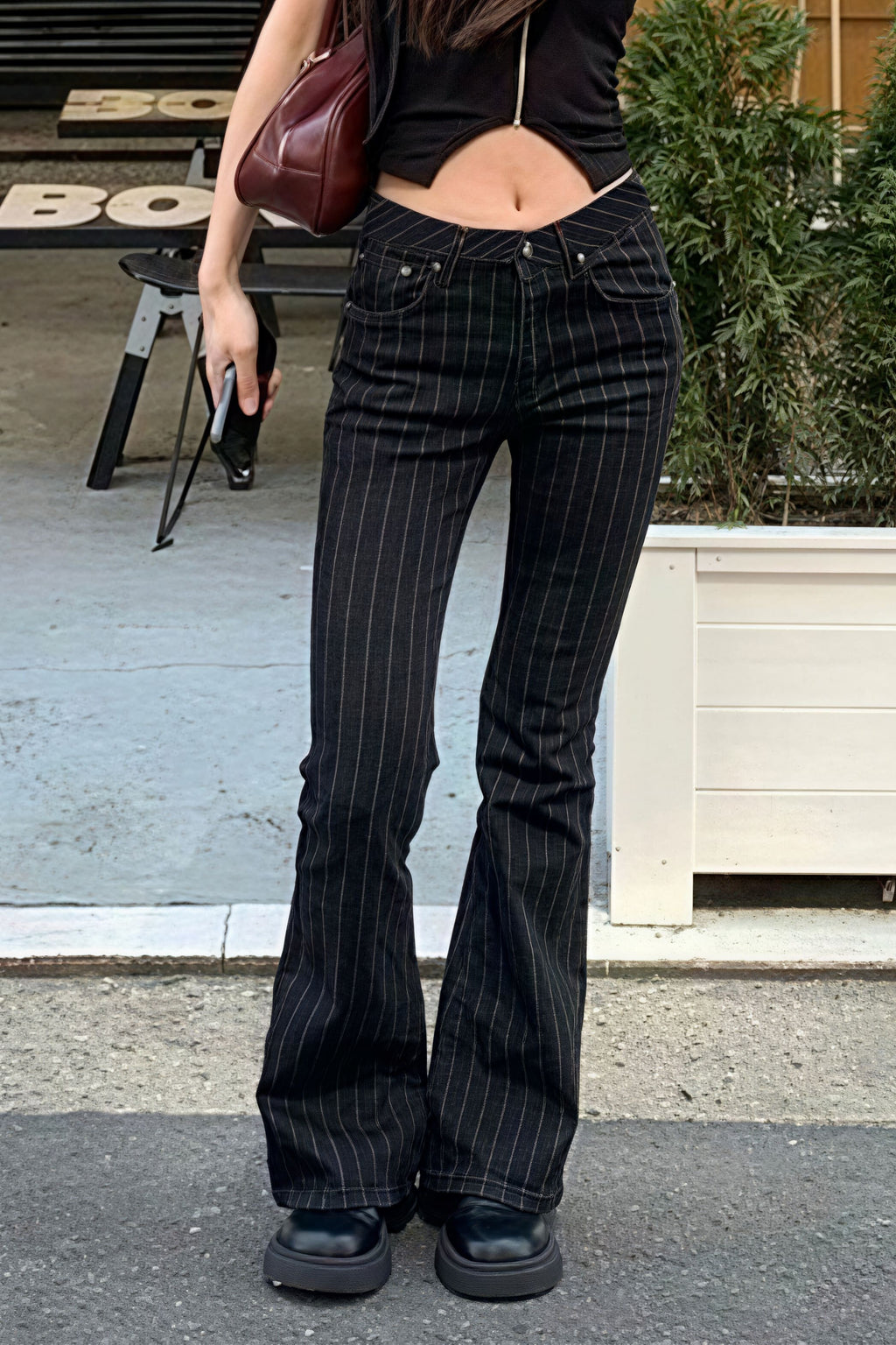 Vintage Striped Micro Flare Pants image 2