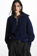 Fashion Wool Blend Open Collar Sweater image 8