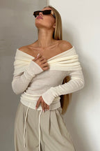 Slim Fit Off-Shoulder Knit Top image 18