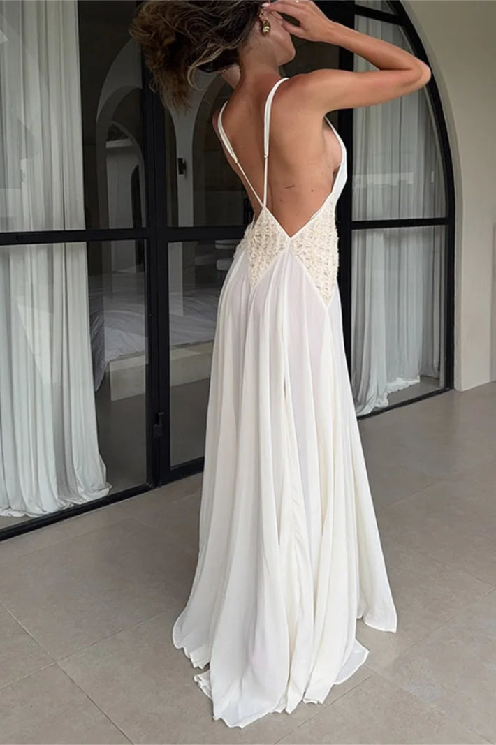 Backless V-Neck Boho Dress image 7