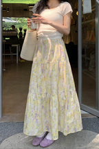 Monet Garden Yellow Floral Midi Skirt image 4