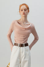 Burgundy Mock Two Piece Knit Top image 1