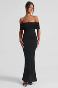 Solid Off Shoulder Ruched Formal Dress image 1