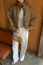 Chic Pleated Detail Short Coat image 4