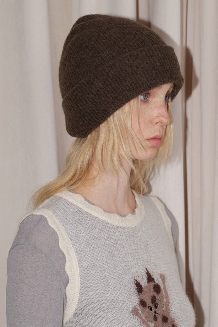 Solid Color Double Layer Soft Wool Knitted Hat image 8