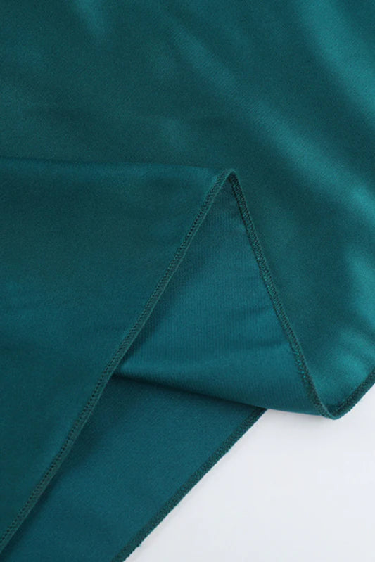 Satin V-Neck Waist-Cinching Split Dress Party Dress image 8