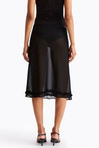 Sheer Polka Dot Casual High Waist Skirt image 7