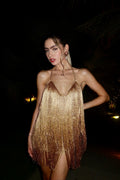 Sexy Tassel Patchwork Backless Vacation Mini Dress image 1