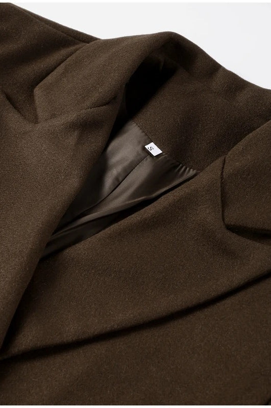 Elegant Casual Solid Color Double-Breasted Long Overcoat image 5