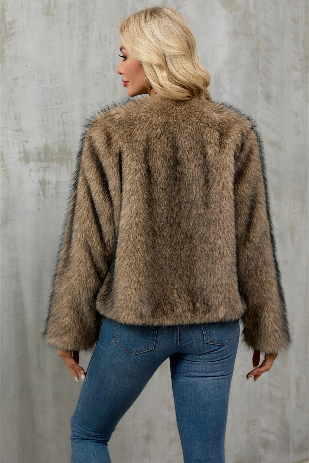 Plush Short Fur Open Cardigan Coat image 16