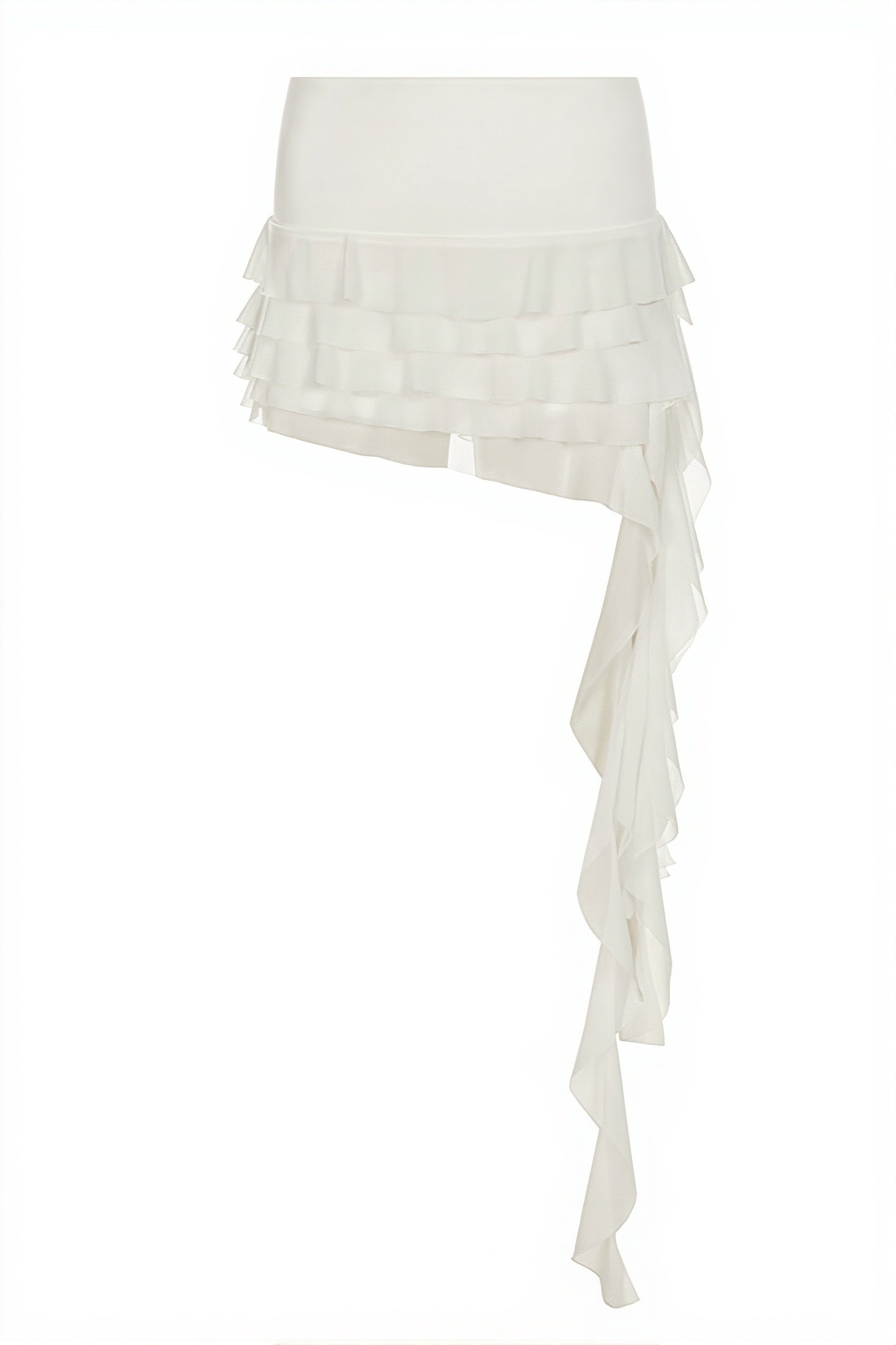 Solid Pleated Ruffle Tie Sash Mini Skirt image 6