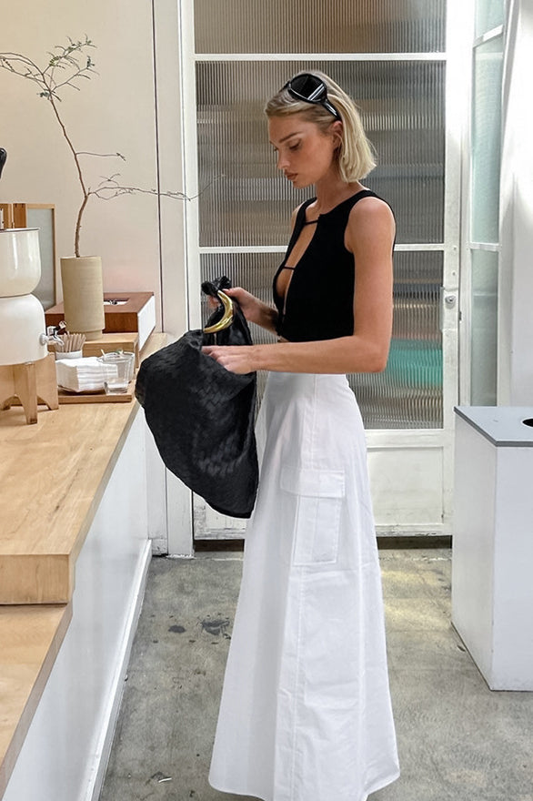 French Style High Waist Straight Midi Skirt image 4