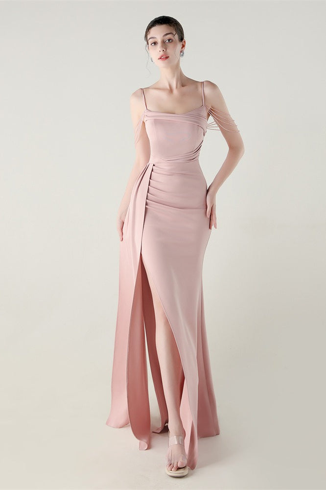 Satin Spaghetti Strap Mermaid Party Dress image 12