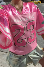 Fashion Loose Street Print Color Block Sporty T-shirt image 3