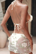Sexy 3D Flower Mesh Bikini With Cover Three Piece Swim Sets image 2
