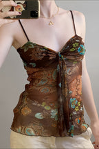 Vintage Print Slim Fit Cami Top image 2