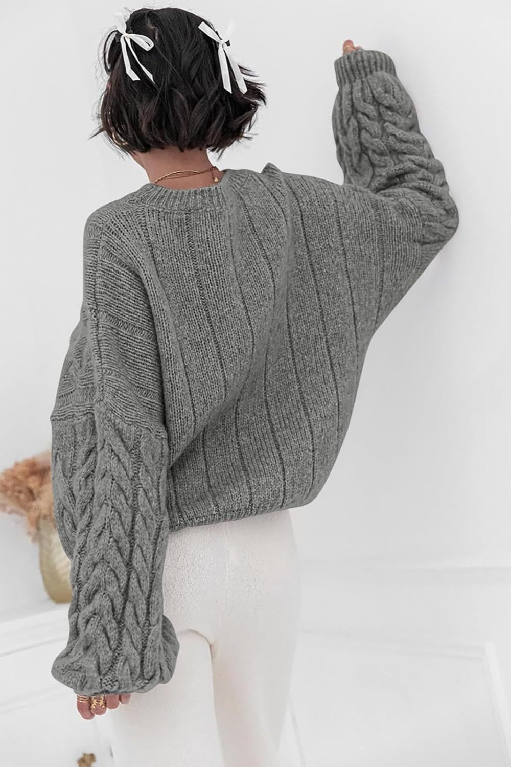 Vintage Chunky Knit Cable Sweater image 12