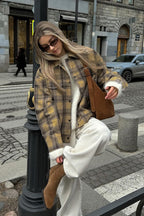 Vintage Loose Plaid Wool Coat image 4