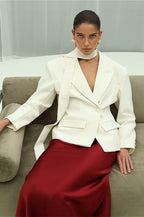 Vintage V-Neck Single Button Blazer image 5
