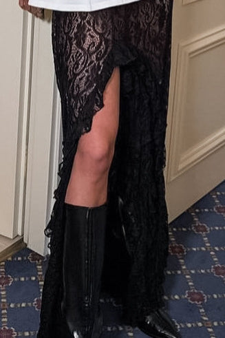 Lace Ruffled A-Line Skirt image 1