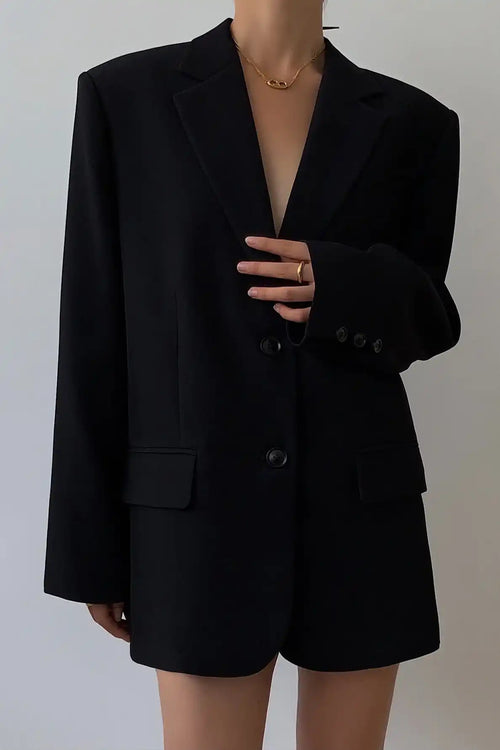 Black Slouchy Retro Style Blazer image 1