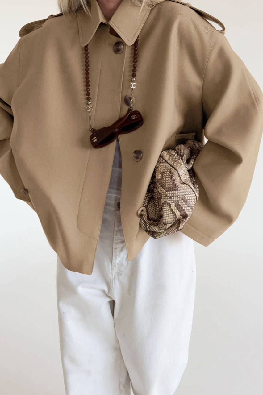 Lapel Faux Suede Drape Jacket image 6