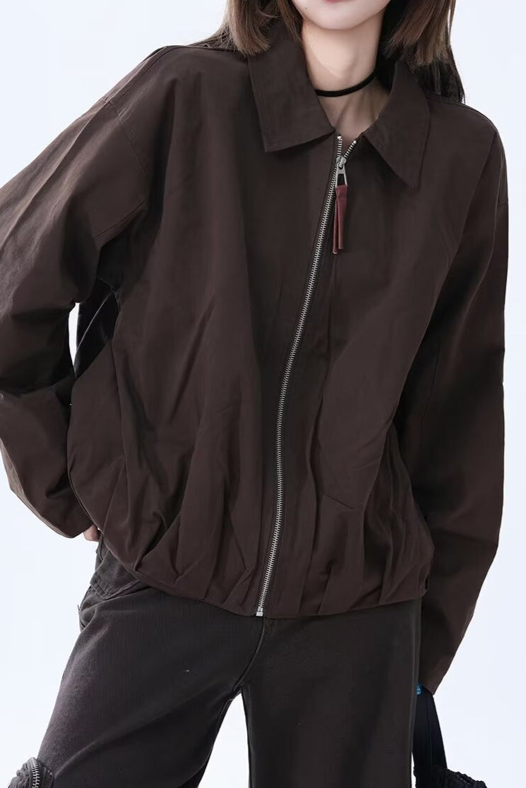 Brown Faux Leather Relaxed Jacket image 2