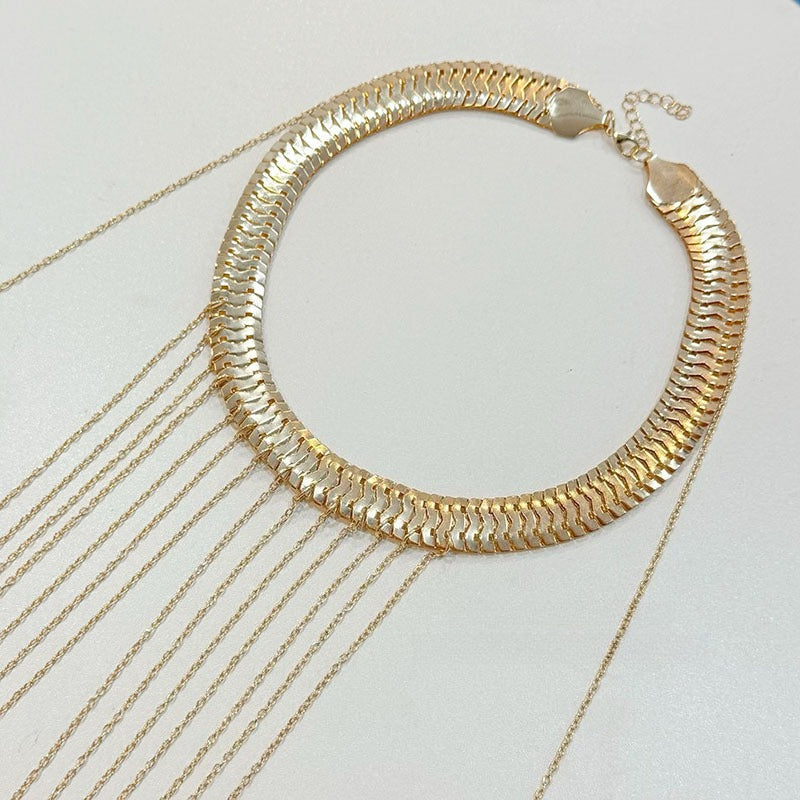 Sleek Gold Tassel Sexy Body Chain image 3