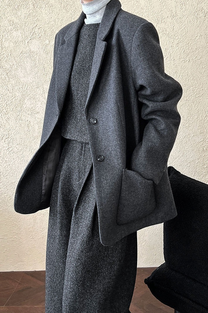 Wool Blend Relaxed Fit Blazer image 6