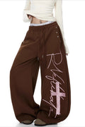 Contrast Print Curved Leg Wide Pants image 1