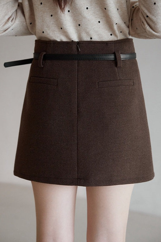 Solid Tartan Textured Skirt image 2