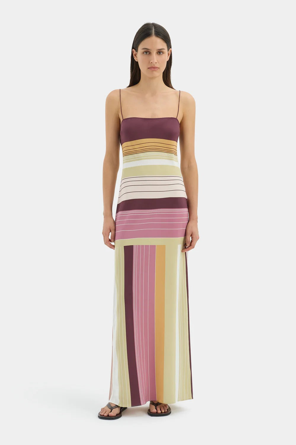 Elegant Floral Cami Tie Waist Bodycon Midi Dress image 4
