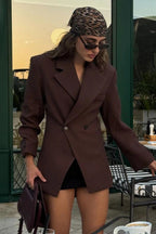 High-Waisted Button Blazer image 4