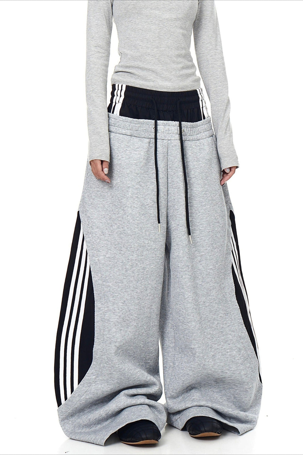 Double Waist Drawstring Stripe Pants image 2