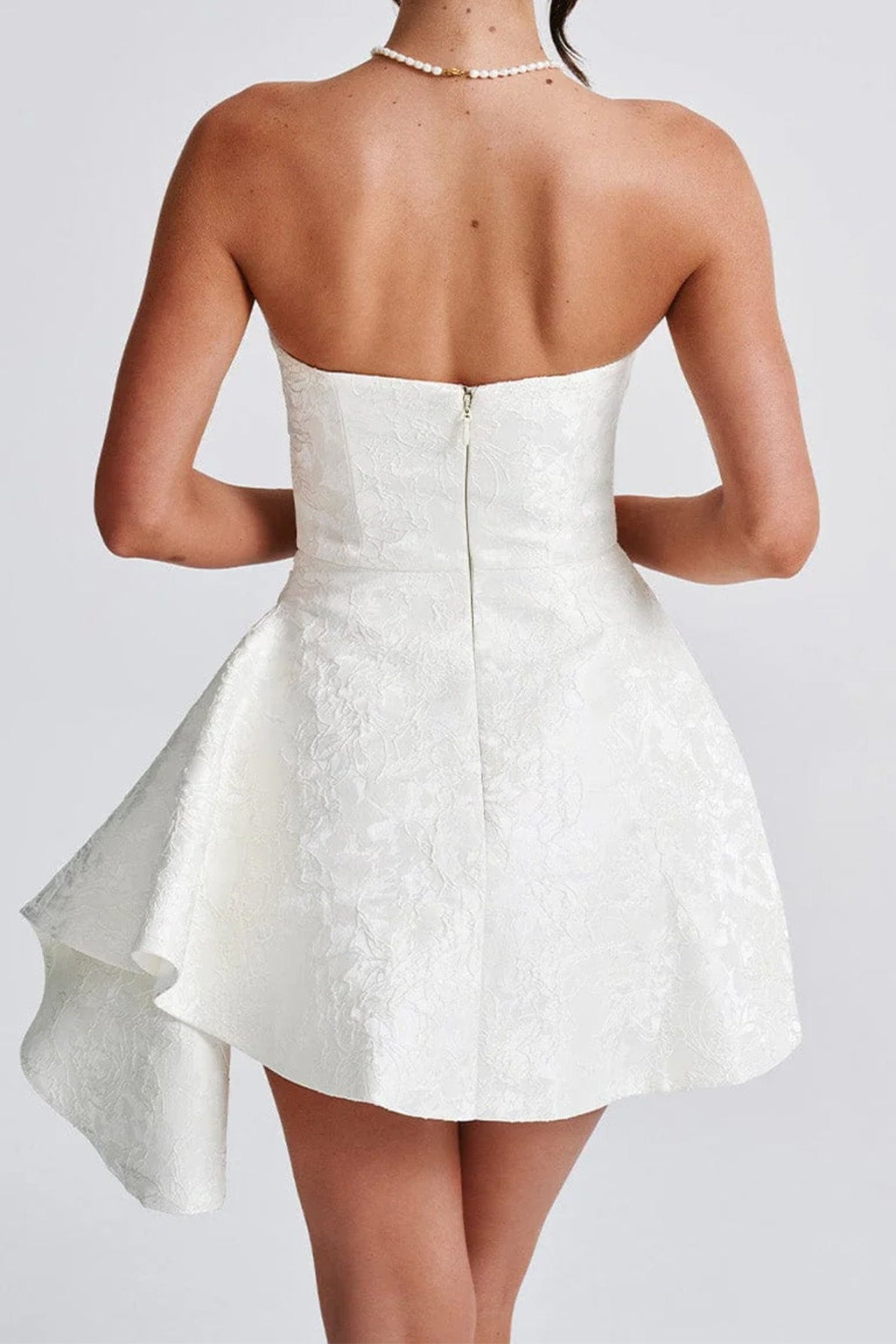 Strapless Jacquard Mini Party Dress image 6