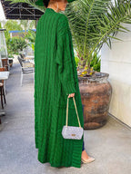 Knitted Solid Graceful Open Front Cardigan image 6