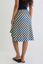Elegant Striped Irregular Midi Skirt image 6