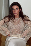 Elegant Sequin Long Sleeve Knit  Blouse image 1