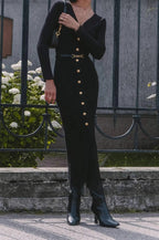 Long Sleeve Button Sweater Dress image 16