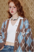 Relaxed Diamond Pattern Cardigan image 3