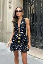Sexy Polka Dot V-Neck Mini Dress image 3