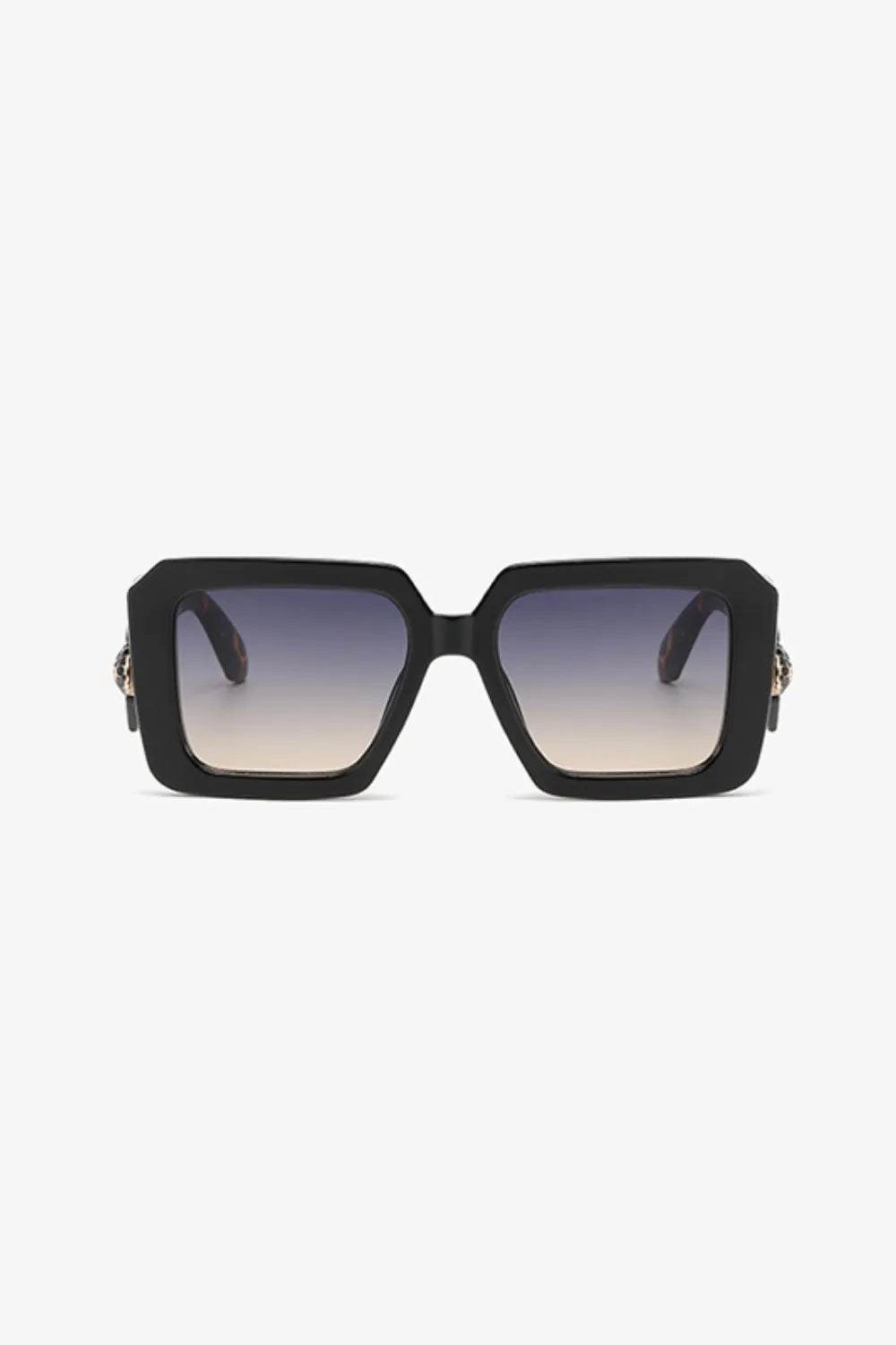 Cora Square Sunglasses detail view styled for Avrienne