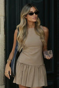 Solid Color Bow Sleeveless Mini Dress image 2