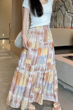 Sexy Orange Tiered A Line Flowy Skirt image 3