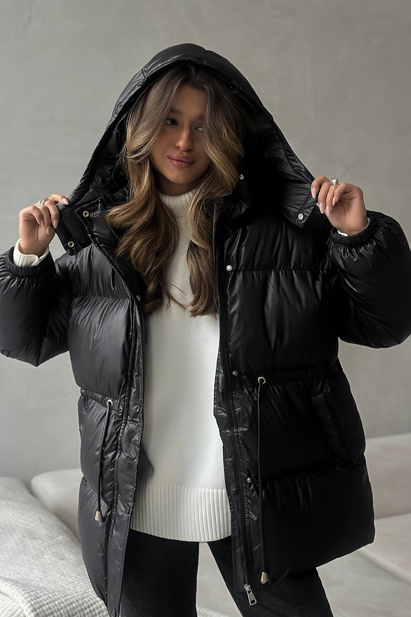 Adjustable Drawstring Hooded Puffer Jacket image 7