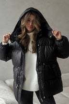 Adjustable Drawstring Hooded Puffer Jacket image 7