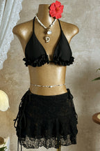 Lace Ruffle Bikini Three Piece Swim Set image 7
