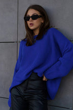 Solid Knit Crewneck Pullover Sweater image 15