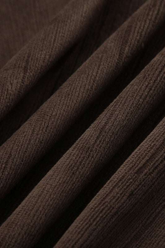 Retro Brown High Waist Asymmetrical Skirt image 4