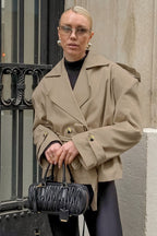 Fashionable Belted Trench Jacket image 2